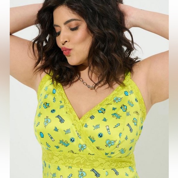 Betsey Johnson Midi Trench Satin Lace Inset Dress - Picture 6 of 7